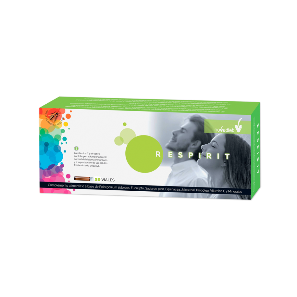 Respirit 20 viales de Novadiet Novadiet 60211 Acción benéfica garganta y pecho salud.bio