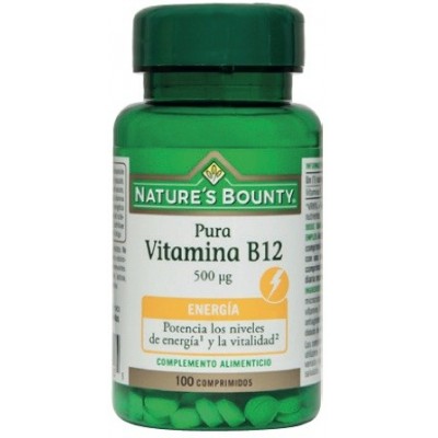 Pura Vitamina B12 de 500 μg (500 mcg) 100 Comprimidos de Nature's Bounty NATURE´S BOUNTY 03625 Inicio salud.bio
