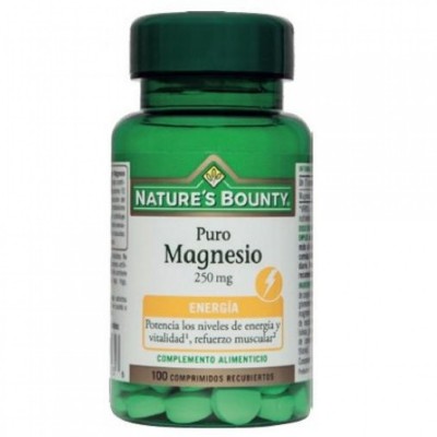 Puro Magnesio 250 mg (100 Comprimidos) de Nature's Bounty NATURE´S BOUNTY 03631 Suplementos Minerales  salud.bio