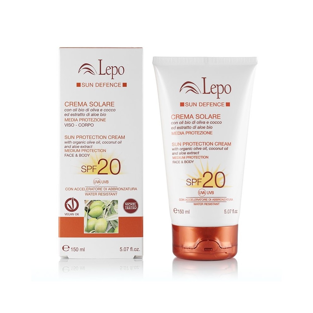 CREMA SOLARE SPF 20 con aceites de oliva, coco y aloe BIO de Lepo Lepo LEP41682 Cosmética Natural salud.bio