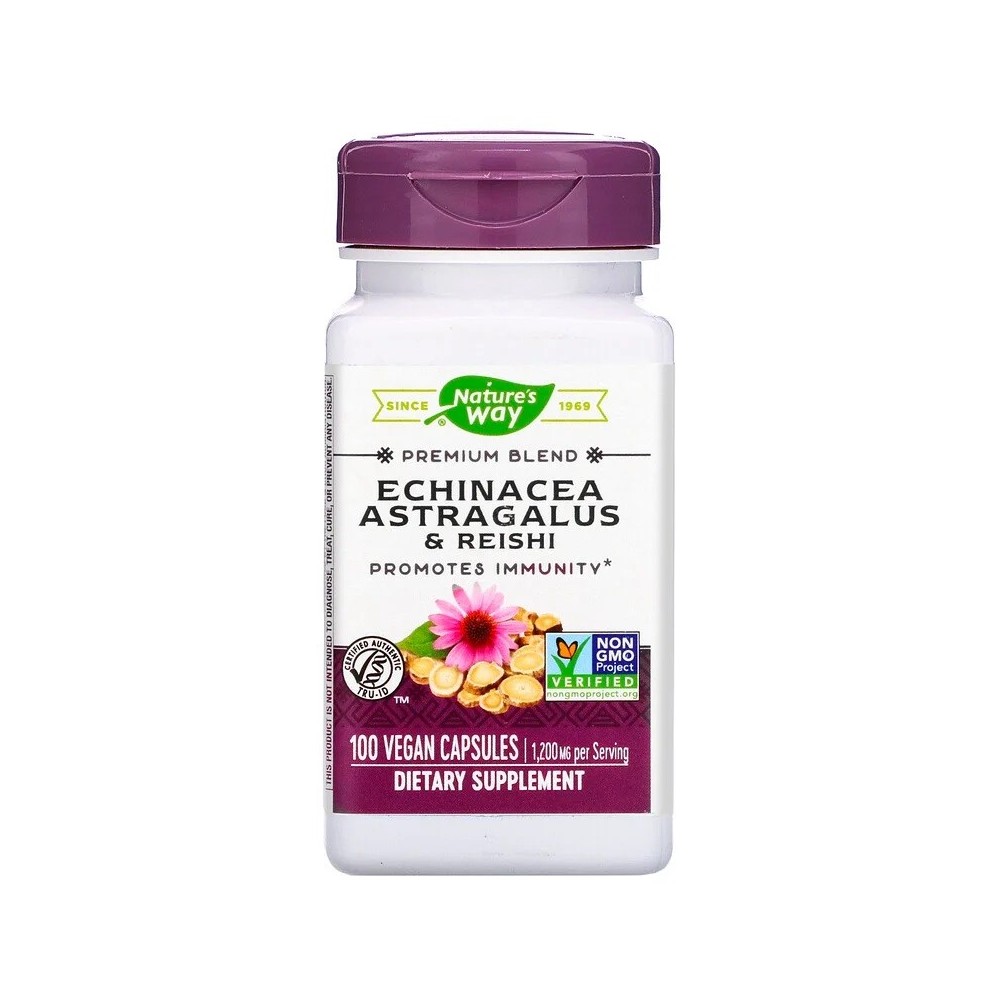 Echinacea Astragalus & Reishi, 1,200 mg, 100 Vegan Capsules de Nature's Way Nature`s Way NWY-00413 Sistema inmunitario salud.bio
