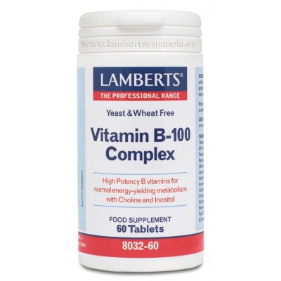 Complejo Vitamina B-100 Complex de Lambert Profesional Lamberts 8032-60 Vitamina B salud.bio