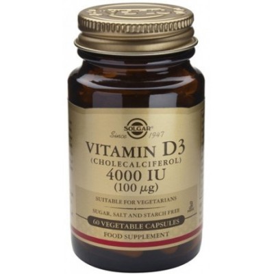 Vitamina D3 4000 UI (100 mcg) 100 μg de Solgar en Cápsulas SOLGAR SOL-00386-52908 Vitamina A y D salud.bio