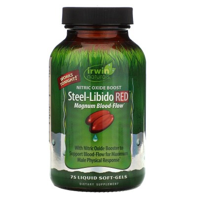 Steel Libido ROJO, en Perlas Blandas de Gel Líquidas de Irwin Naturals Irwin Naturals  Salud Sexual y Fertilidad salud.bio