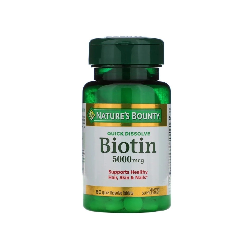 Biotin, 5,000 mcg, 60 Quick Dissolve Tablets de Nature's Bounty NATURE´S BOUNTY NRT-58913 Vitaminas y Minerales salud.bio