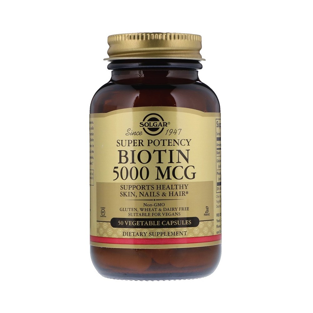 Biotina 5000 mcg (Biotin) de Solgar SOLGAR  Vitaminas y Minerales salud.bio