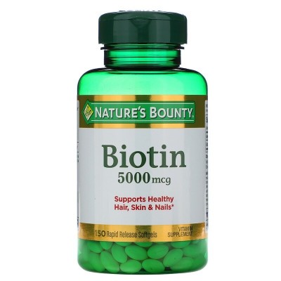 Biotina, 5.000 mcg, 150 cápsulas de liberación rápida de Nature's Bounty Nature'S Bounty NRT-29619 Vitaminas y Minerales salu...