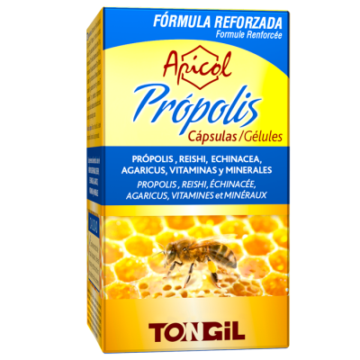 Apicol Própolis 40 Cápsulas de Tongil Tongil C02 Sistema inmunitario salud.bio