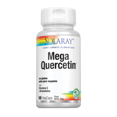 Mega Quercetin™ 60 VegCaps. Sin gluten Apto para veganos de Solaray SOLARAY SM-44686 Antioxidantes salud.bio