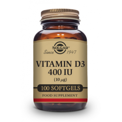 VITAMINA D3 400 UI (10mcg 400iu) 100 Perlas de SOLGAR SOLGAR 33320 Vitamina A y D salud.bio