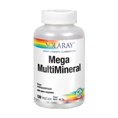 Mega MULTI MINERAL 120 Cápsulas Apto para veganos de solaray SOLARAY SMI-16724 Vitaminas y Minerales salud.bio