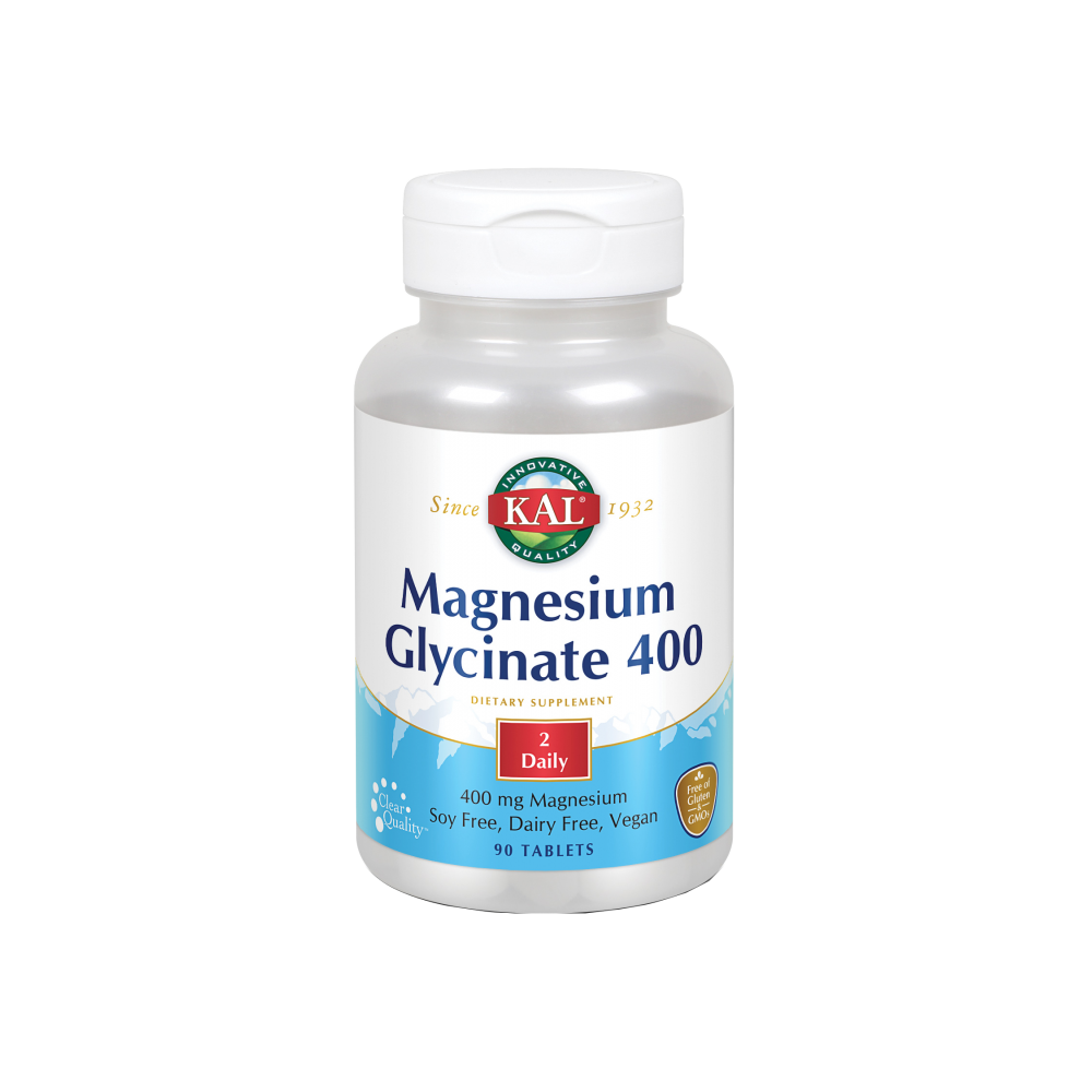 Magnesium Glycinate 400 mg- 90 comprimidos de Solaray SOLARAY 81109 Sistema inmunitario salud.bio