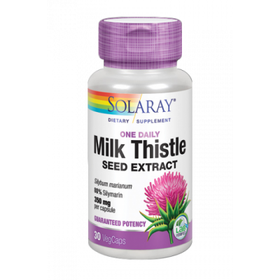 Milk Thistle 30 cápsulas (Silimarina - Cardo Mariano) de Solaray SOLARAY SOLA-03703 Higado y sistema hepatobiliar salud.bio