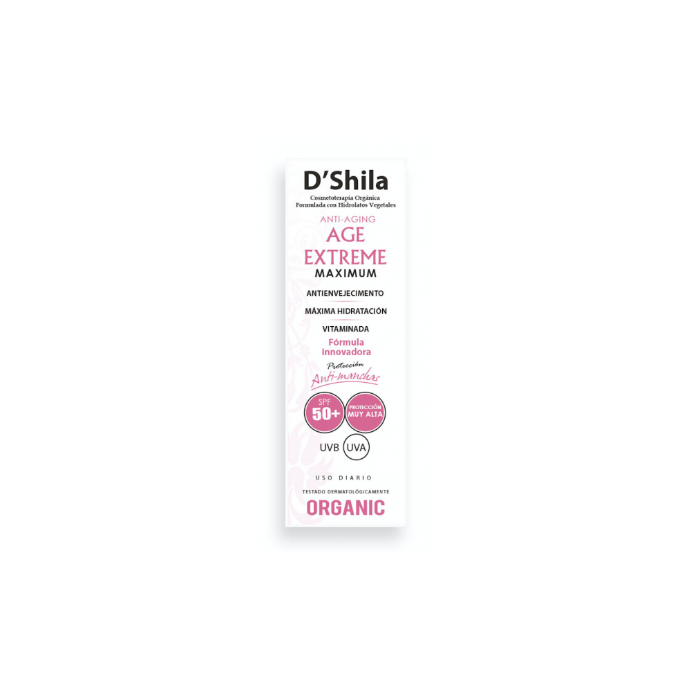 Tratamiento Crema Age extreme Maximum SPF+50 de D´Shila D´Shila 5016200060 Cosmética Natural salud.bio