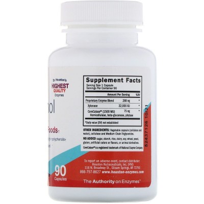 No-Fenol, 90 Cápsulas de Houston Enzymes Houston Enzymes HNiI-00027 Ayudas aparato Digestivo salud.bio