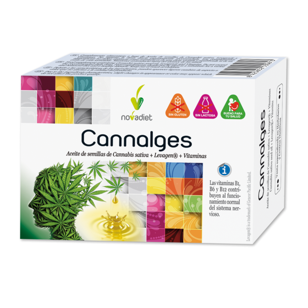 Cannalges de Novadiet Novadiet 53061 Suplementos Naturales acción Analgesica, Antiinflamatoria, malestar, dolor salud.bio
