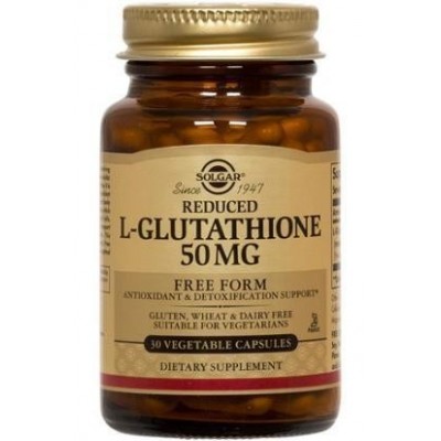 L-Glutation 50 mg (reducido) Cápsulas vegetales de Solgar Solgar SOL-1340 Antioxidantes salud.bio