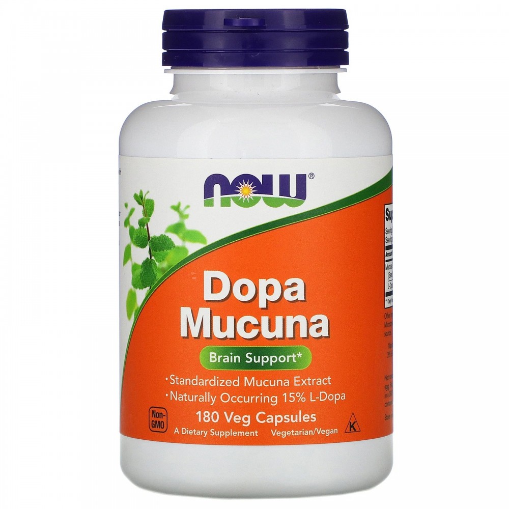 L-Dopa Mucuna, 180 cápsulas vegetales de Now Foods NOW Foods NOW-03093 Estados emocionales, ansiedad, estrés, depresión, rela...
