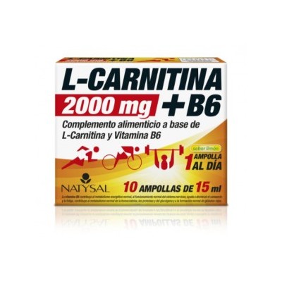 L-Carnitina 200mg + Vitamina B6 de Natysal Natysal 13518 Quemagrasas y similares salud.bio
