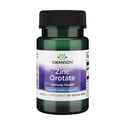Orotato de Zinc ULTRA, 10 mg, 60 cápsulas Vegetales de Swanson Swanson 087614029238 Suplementos Minerales  salud.bio