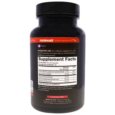 Potenciador de Testosterona, 60 Cápsulas, Nutrición para Deportes de Rendimiento de Olympian Labs Inc Olympian Labs Inc.  Ini...