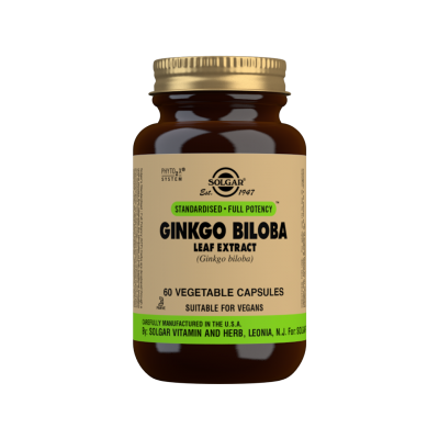 Ginkgo Biloba Extracto de Hoja (Ginkgo biloba) - 60 Cápsulas vegetales de Solgar SOLGAR SOL-0621 Sistema circulatorio salud.bio
