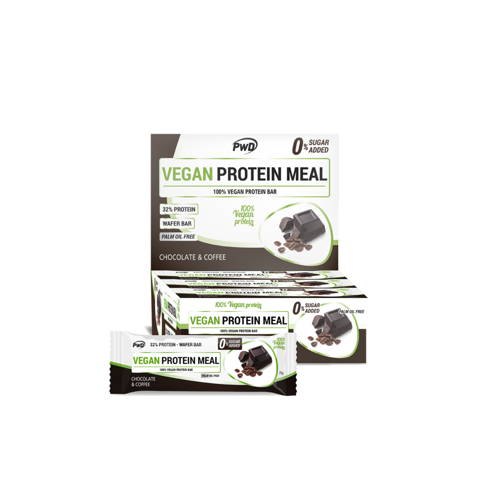 Barrita VEGANA proteica CHOCOLATE & CAFÉ sin azúcar de PWD PWD NUTRITION SL PWD-11 Proteinas salud.bio