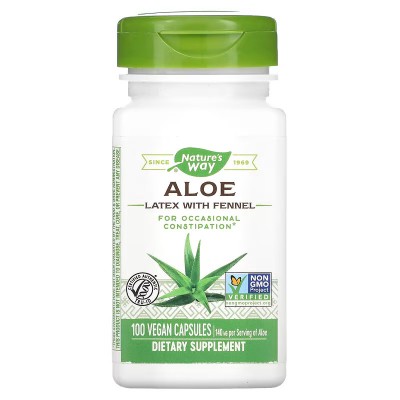 Látex de aloe con hinojo, 140 mg, 100 cápsulas veganas de Nature's Way Nature`s Way NWY-10150 Laxantes salud.bio