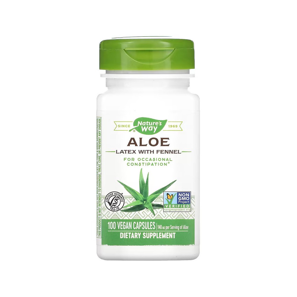 Látex de aloe con hinojo, 140 mg, 100 cápsulas veganas de Nature's Way Nature`s Way NWY-10150 Laxantes salud.bio