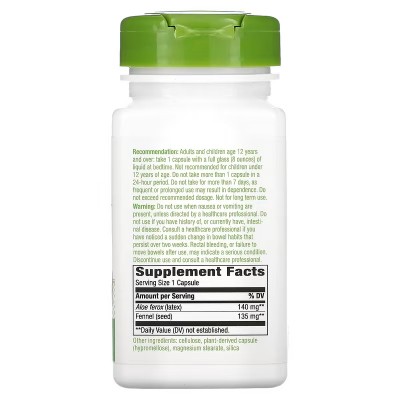 Látex de aloe con hinojo, 140 mg, 100 cápsulas veganas de Nature's Way Nature`s Way NWY-10150 Laxantes salud.bio