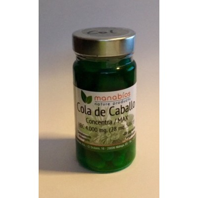 Cola de Caballo Concentracón máxima 4.000 mg, 48 cápsulas de Manabios Manabios 111204 Drenantes y Diureticos salud.bio