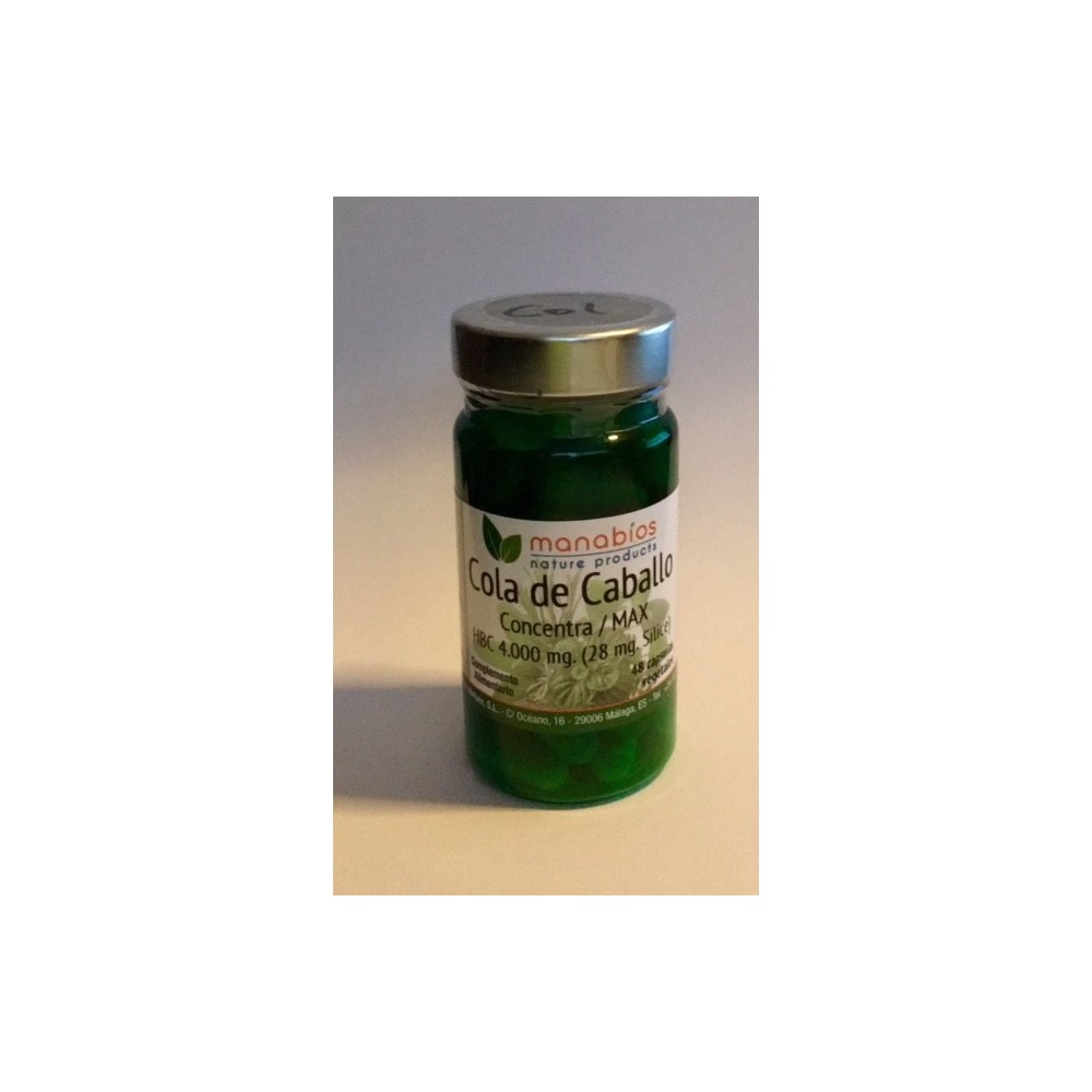 Cola de Caballo Concentracón máxima 4.000 mg, 48 cápsulas de Manabios Manabios 111204 Drenantes y Diureticos salud.bio