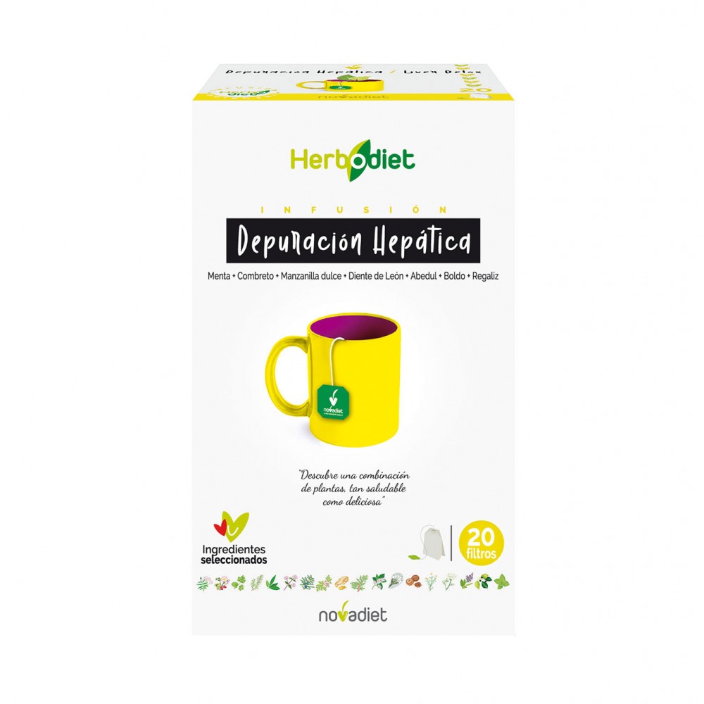 HERBODIET Depuración Hepática infusión de novadiet Novadiet NOV-00501 Higado y sistema hepatobiliar salud.bio