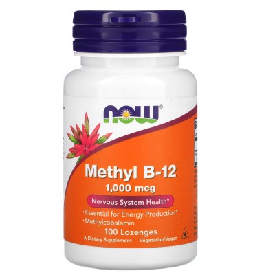 Metilcobalamina Metil B12, 1000 mcg, 100 pastillas de NOW Foods NOW Foods NOW-00495 Vitamina B salud.bio
