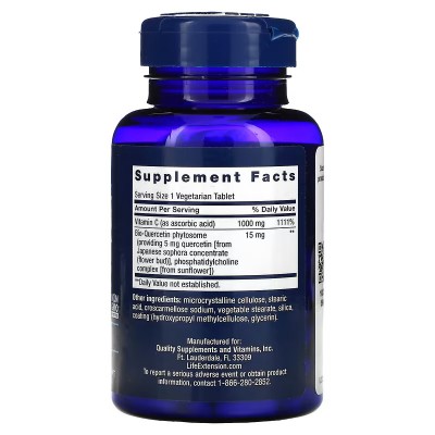 Vitamina C y fitosoma de bioquercetina de Life Extension Life Extension  Antioxidantes salud.bio