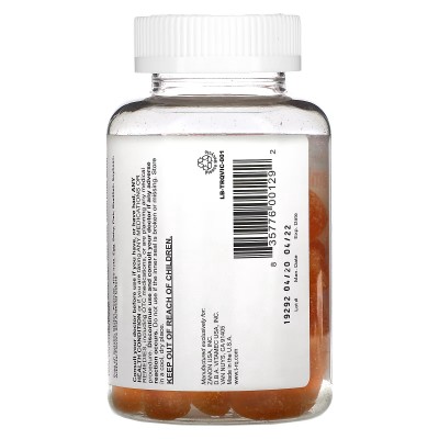 Vitamina C, Antioxidante, Naranja, 60 gomitas (Adultos) de T-RQ T-RQ Zanon USA, Inc. QRT-00129 Vitamina C salud.bio