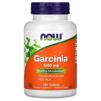 Garcinia, 1000 mg, 120 comp. Hidroxicitrato (HCA) 500mg de NOW Foods NOW Foods NOW-01435 Ayuda Glucemia y Diabetes salud.bio