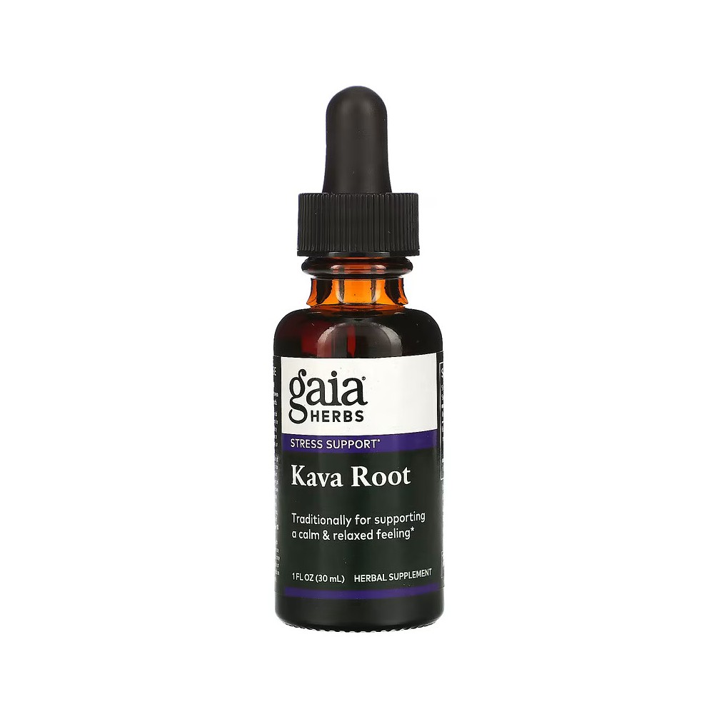 Raíz de kava, 30 ml (1 oz. líq.) de Gaia Herbs Gaia Herbs Faarm GAI-30650 Estados emocionales, ansiedad, estrés, depresión, r...