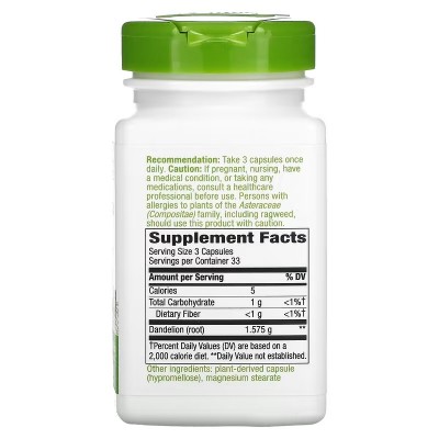 Raíz de diente de león, 525 mg, 100 cápsulas veganas de Nature's Way Nature`s Way NWY-12300 Ayudas aparato Digestivo salud.bio
