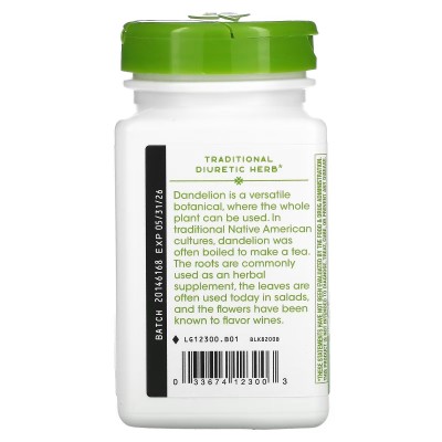 Raíz de diente de león, 525 mg, 100 cápsulas veganas de Nature's Way Nature`s Way NWY-12300 Ayudas aparato Digestivo salud.bio