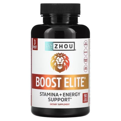 Boost Elite, ENERGIA, 90 cápsulas vegetales de Zhou Nutrition ZHOU ZHO-00602 Cansancio, fatiga, astenia primaveral salud.bio