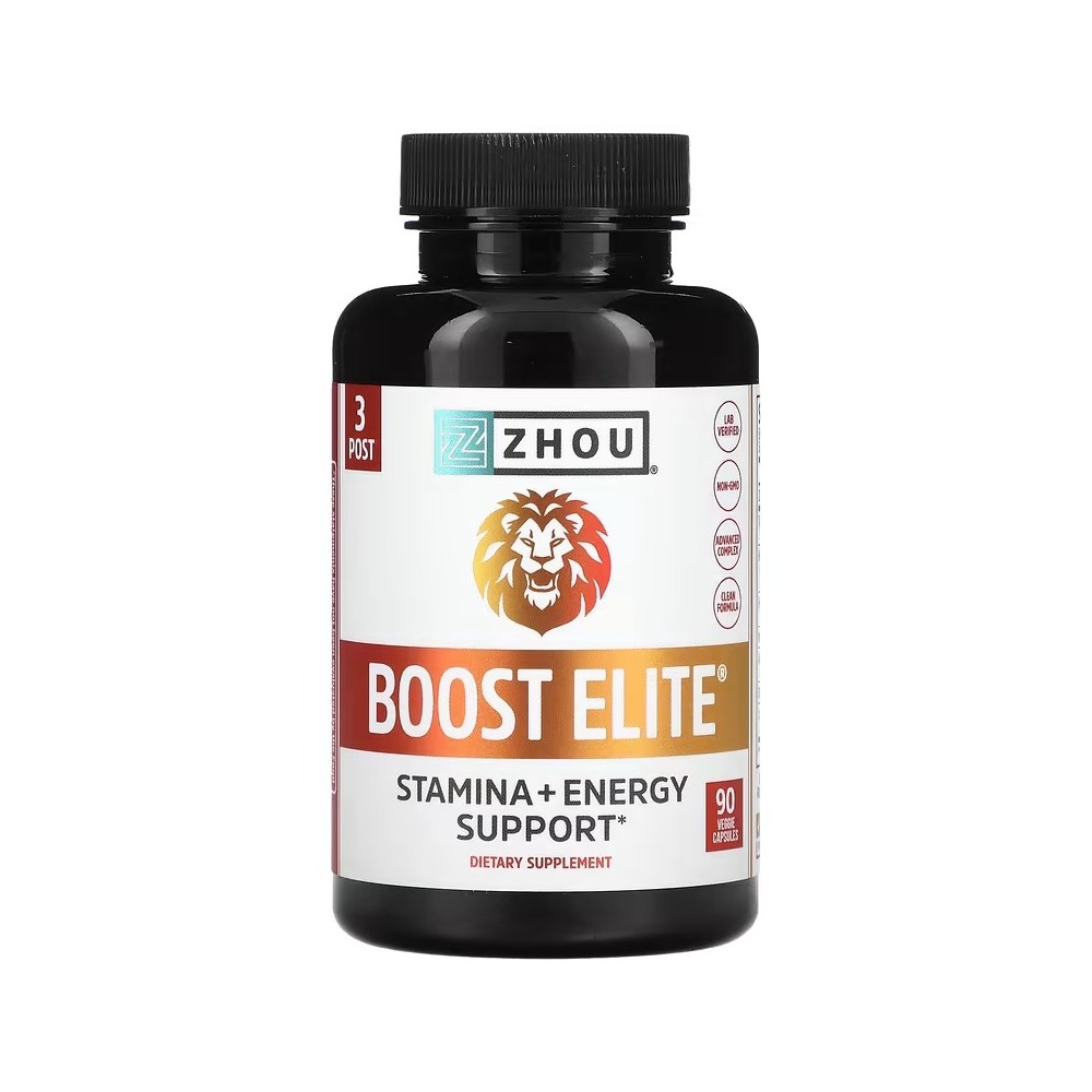 Boost Elite, ENERGIA, 90 cápsulas vegetales de Zhou Nutrition ZHOU ZHO-00602 Cansancio, fatiga, astenia primaveral salud.bio
