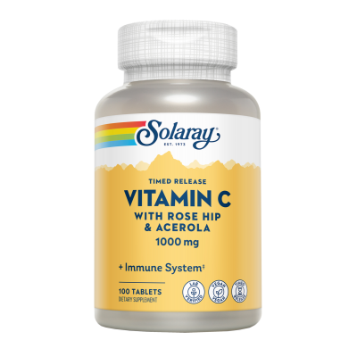 Vitamina C RETAR 1000mg con Rosa Canina y Acerola de Solaray SOLARAY SOL-4453 Vitamina C salud.bio