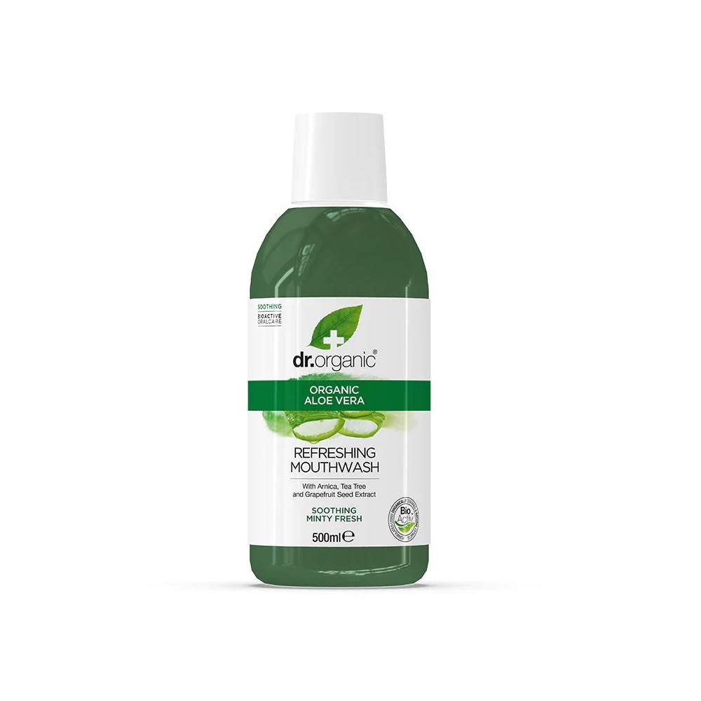 Enjuague bucal de Aloe Vera 500ml de Dr. Organic Doctor Organic DR00116 Dentrificos , Pasta de Dientes salud.bio