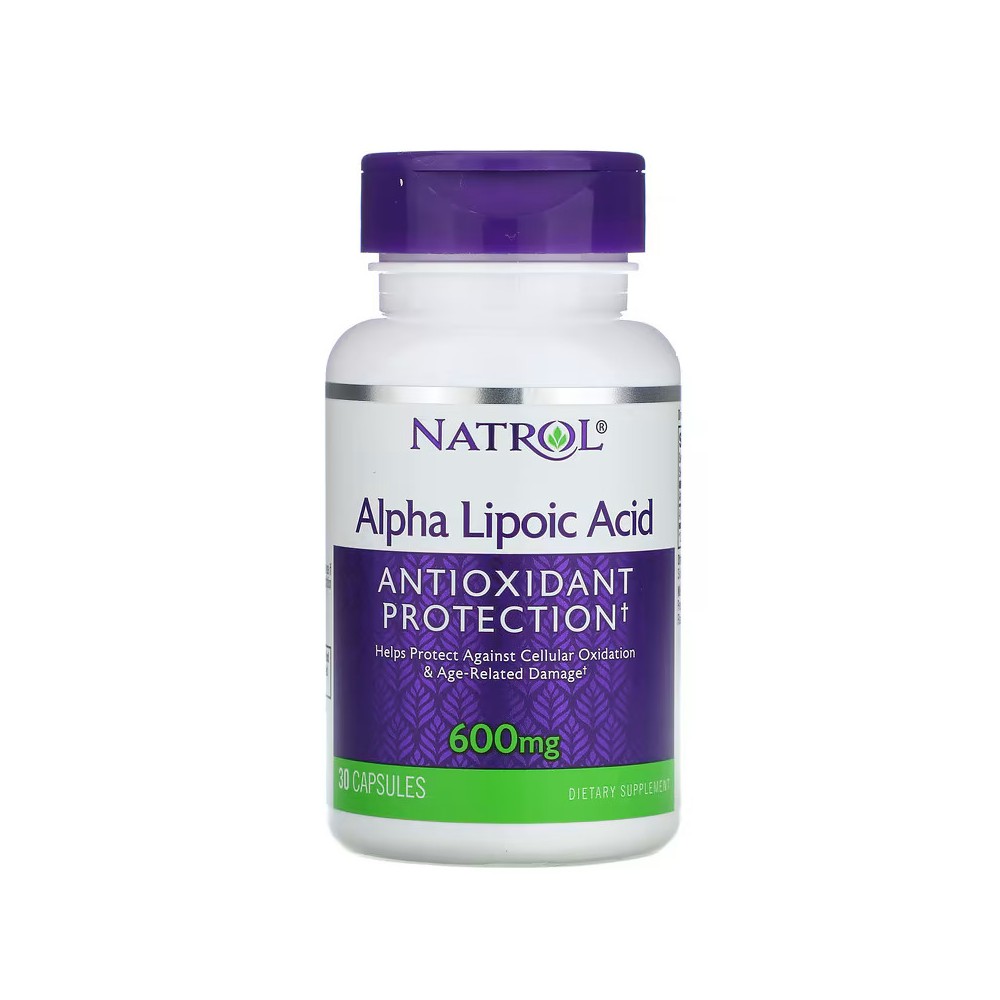 Ácido Alfa Lipoico 600mg 30 Cápsulas de Natrol Natrol NTL-04472 Antioxidantes salud.bio