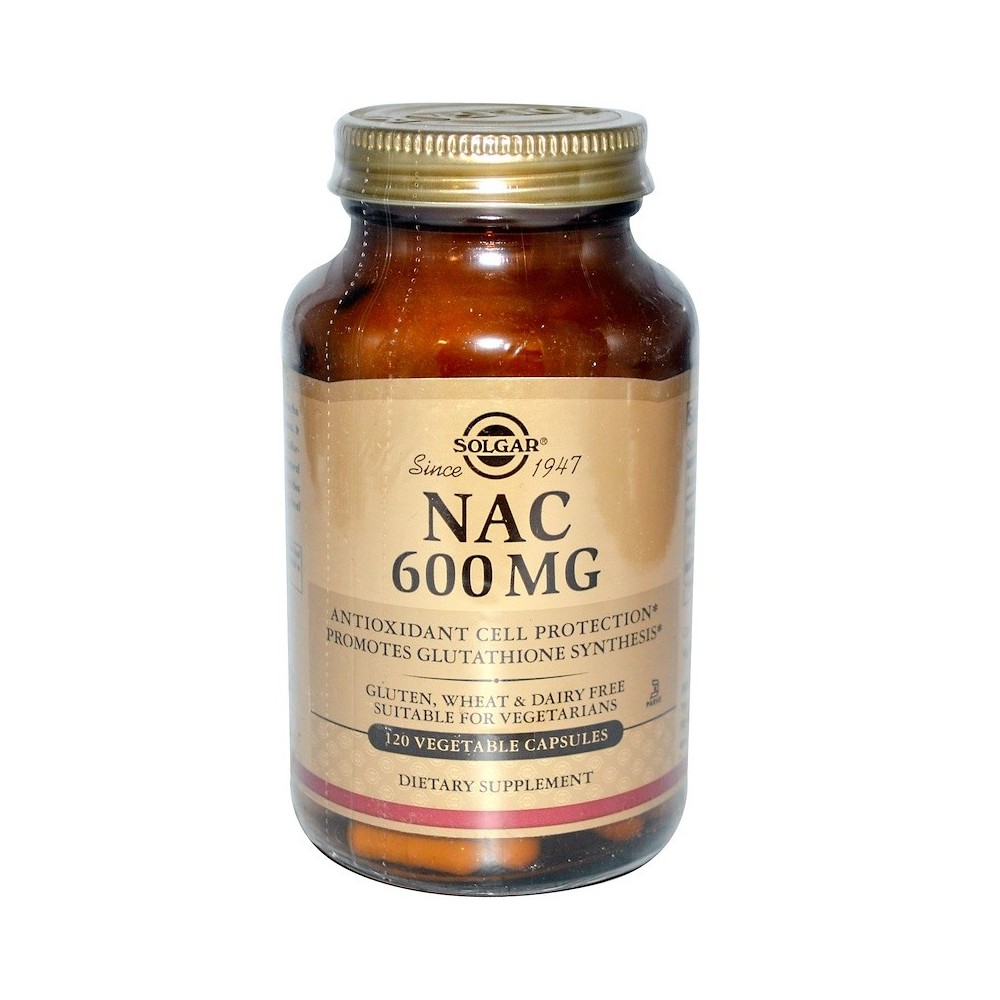 NAC 600mg 120 cápsulas vegetales de Solgar Solgar SOL-01792 Antioxidantes salud.bio