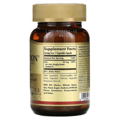 Hierro Gentle 20mg 90 cápsulas de Solgar Solgar SOL-01249 Vitaminas y Minerales salud.bio