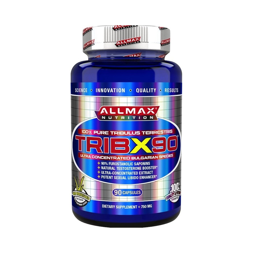TribX90, 100% puro Tribulus Terrestris doble potencia 750 mg, 90 cápsulas de ALLMAX Nutrition ALLMAX Nutrition AMX-20087 Supl...