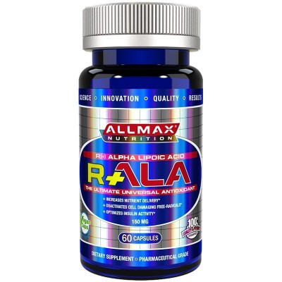 R+ Alpha Lipoic Acid (Max Strength R- Alpha Lipoic Acid), 150 mg, 60 Veggie Capsules, ALLMAX Nutrition ALLMAX Nutrition AMX-2...