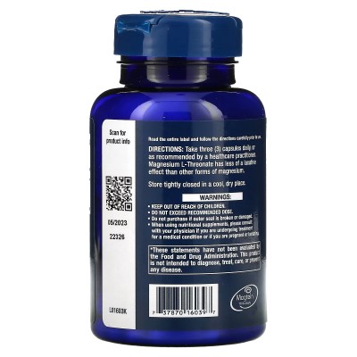 Neuro-Mag, L-Treonato de magnesio, 90 cápsulas vegetarianas de Life Extension Life Extension LEX-16039 Suplementos Minerales ...